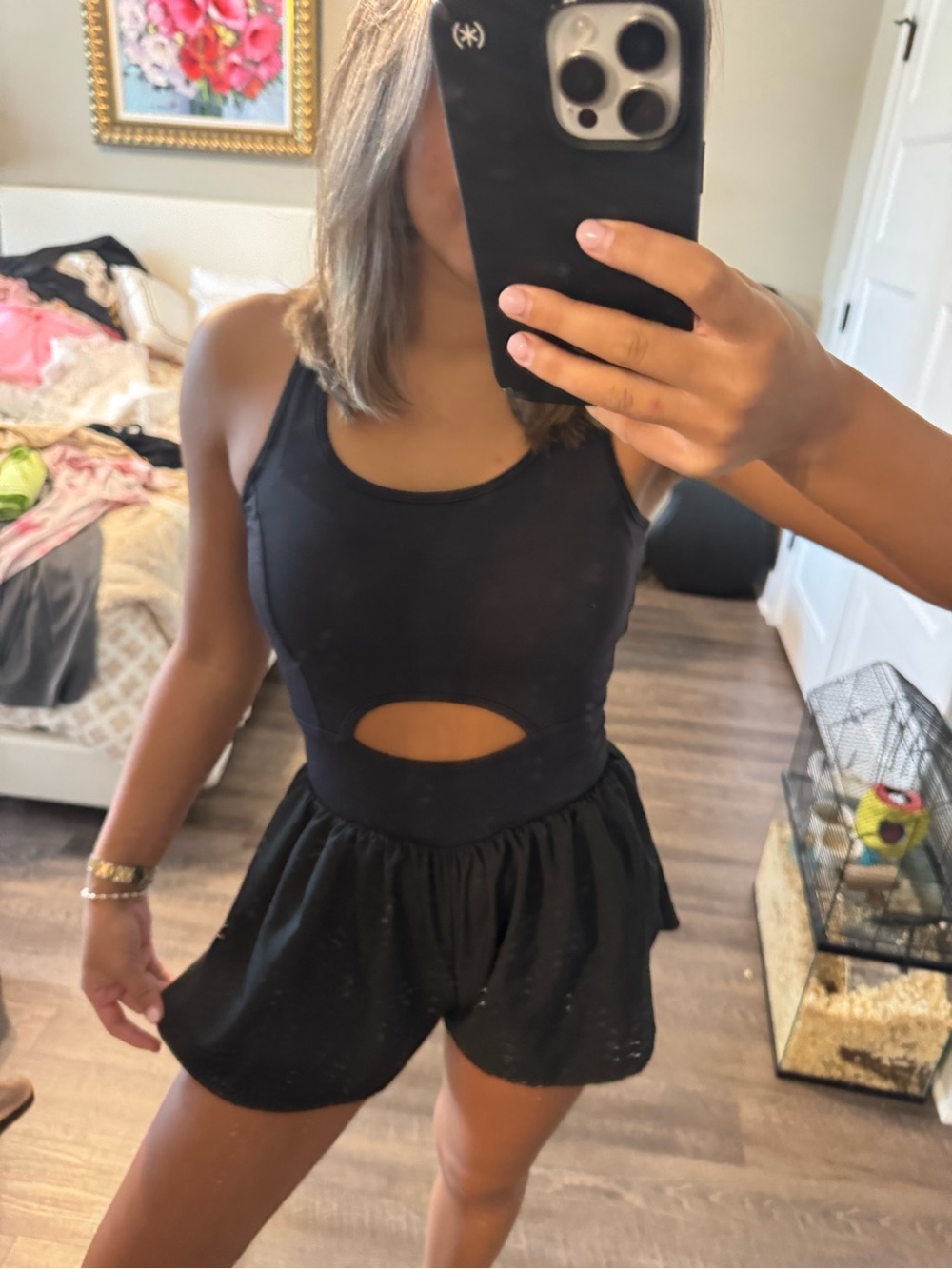 SHEIN Black Cutout Romper Jumpsuit